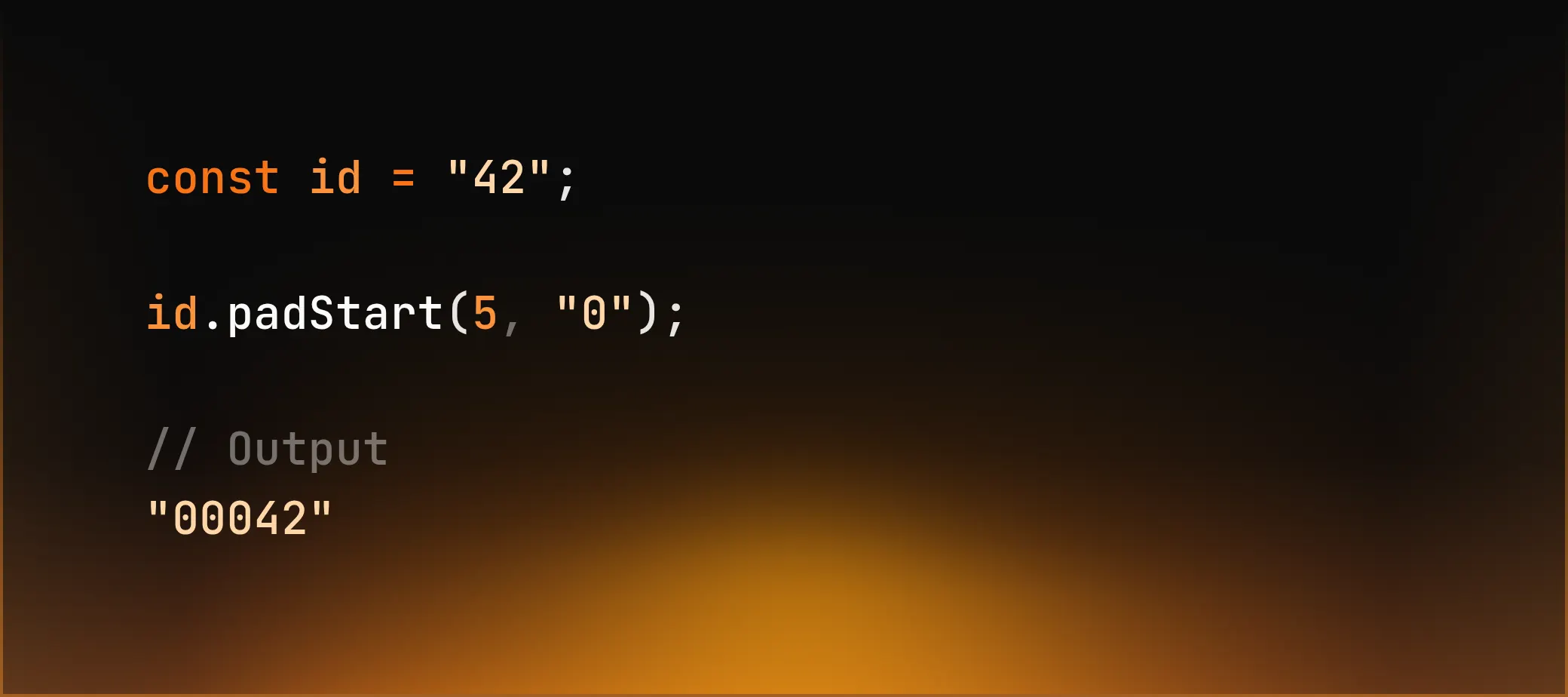 JavaScript padStart and padEnd method example