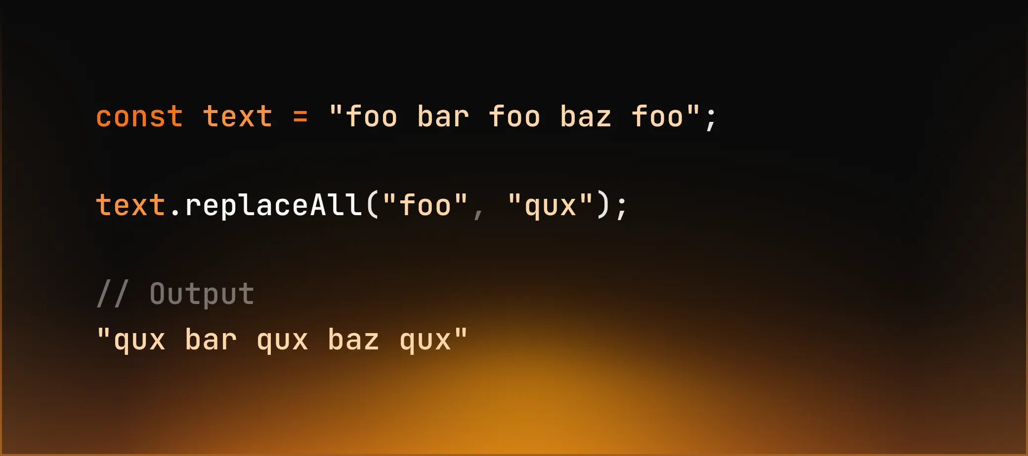 JavaScript replaceAll method example