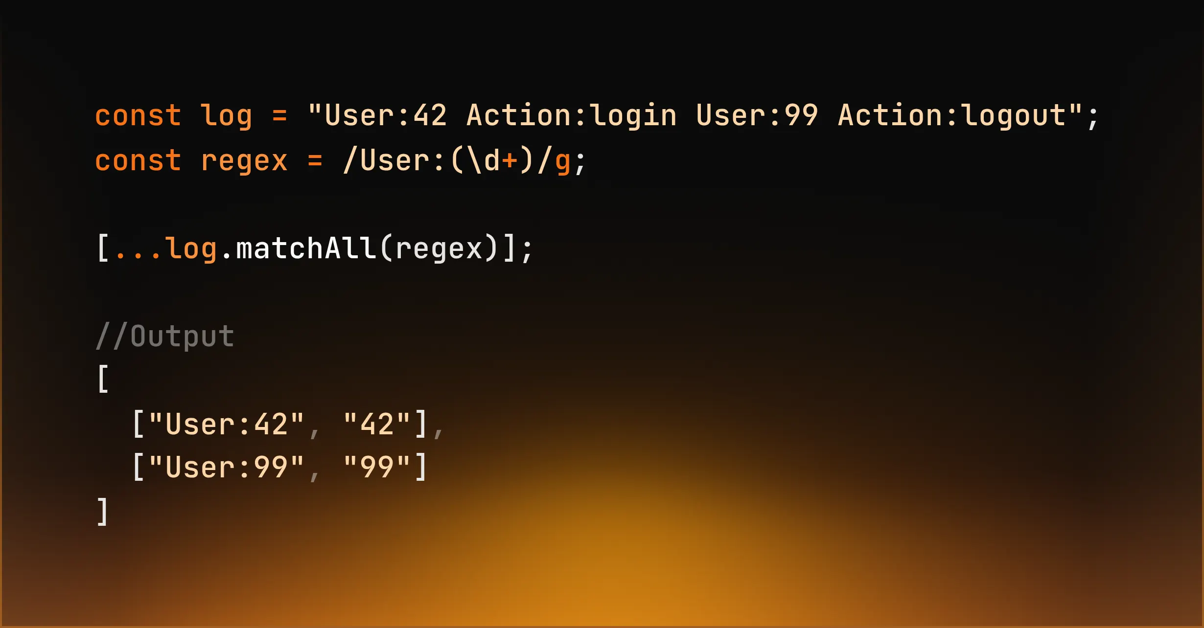 JavaScript matchAll method example
