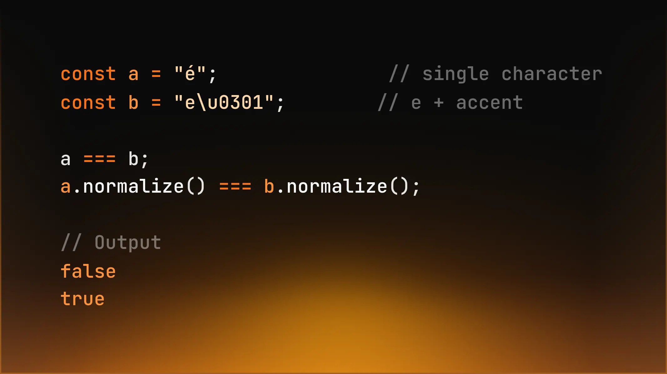 JavaScript normalize method example