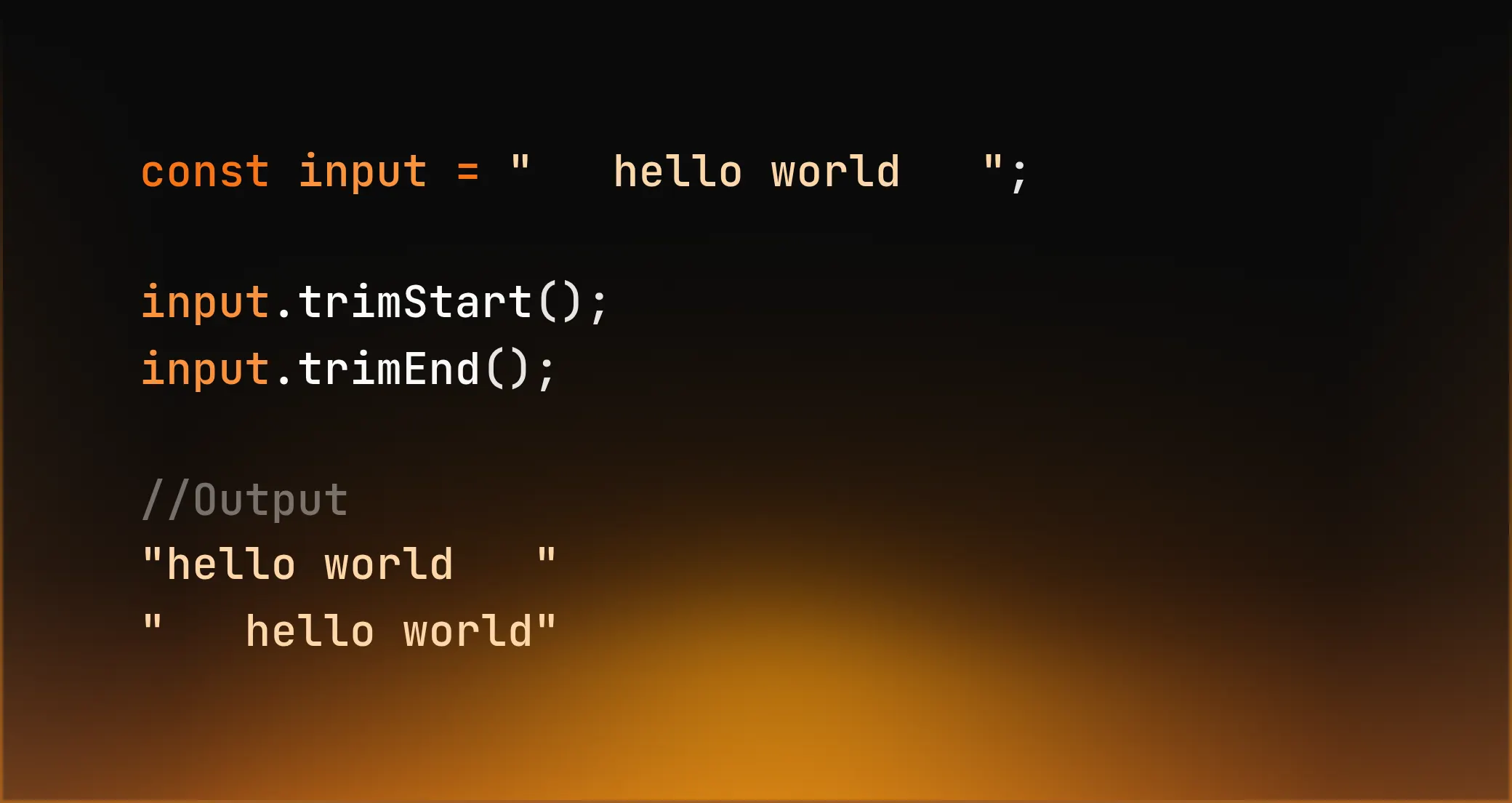 JavaScript trimStart and trimEnd method example